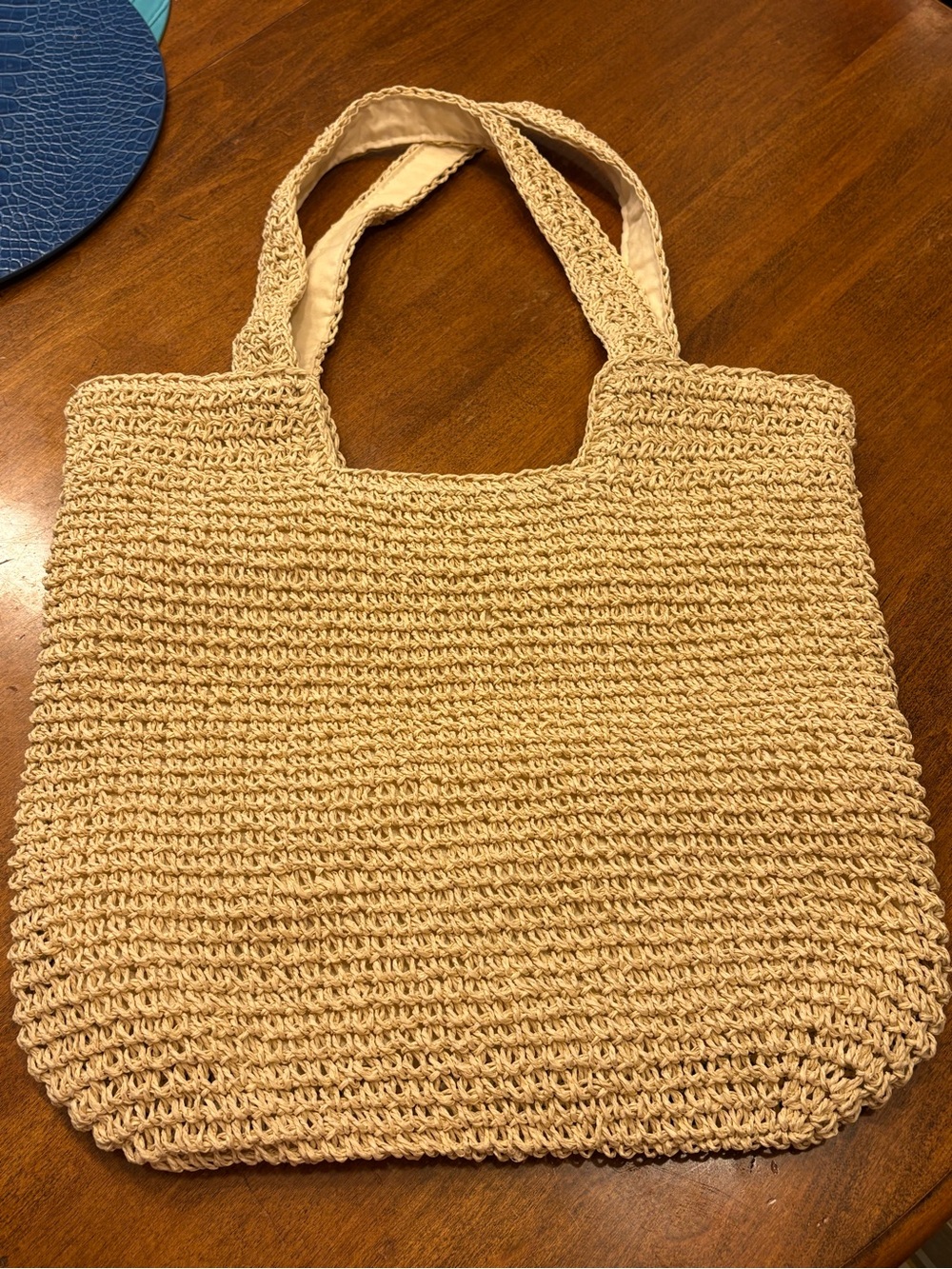 Neutral Woven Tote Bag